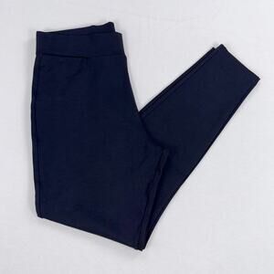 American Giant Ponte Knit Slim Leg High Rise Pant Women's 14 Black Pull On